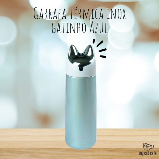 Garrafa Térmica Inox Gatinho (3 Cores)